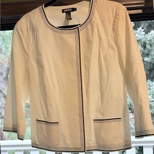 DKNY Ivory Jacket with Dark Accents